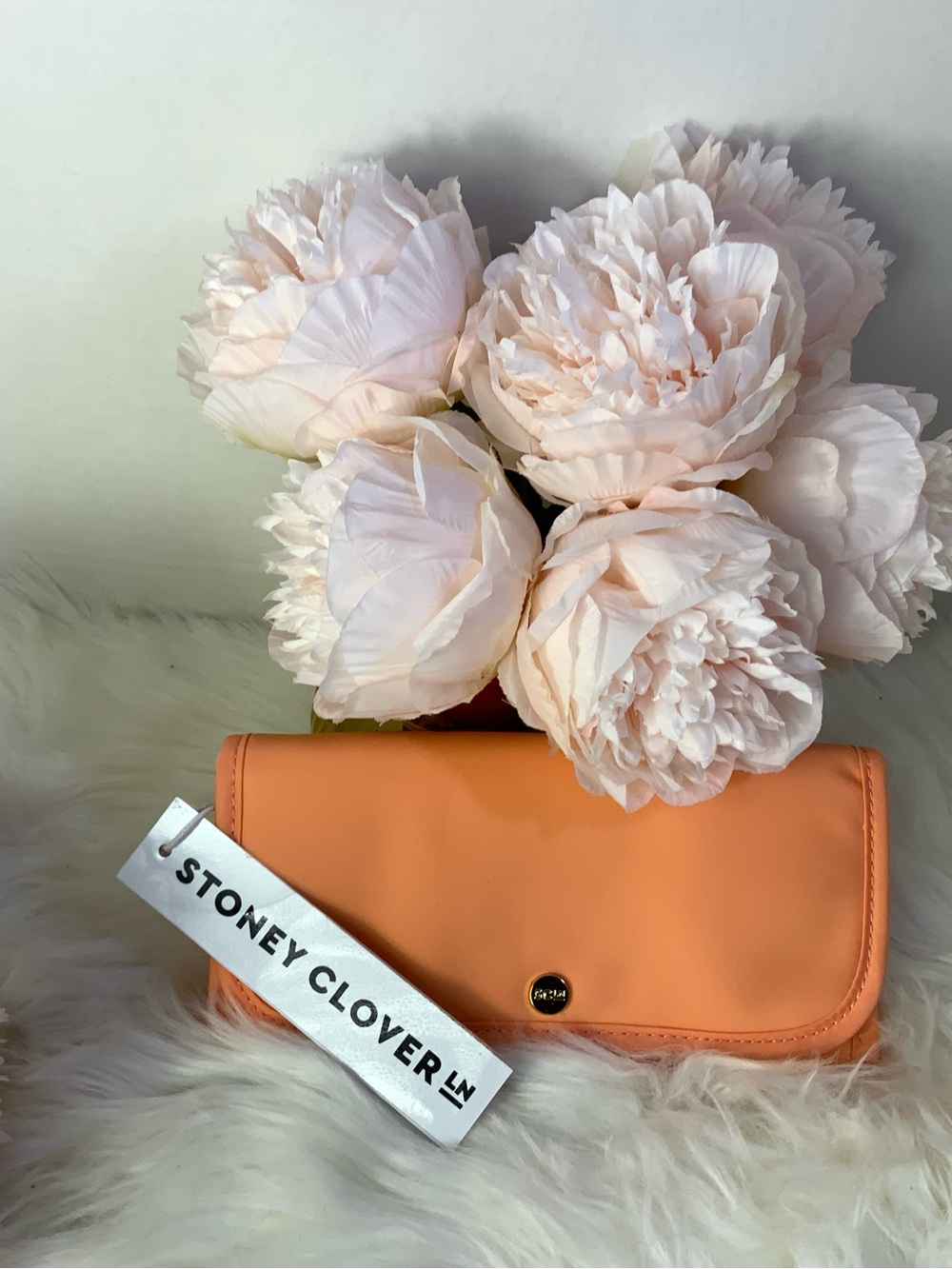 Stoney Clover Lane Peach Nylon Tri-Fold Wallet